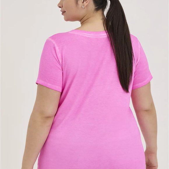 TORRID PINK GLO PERFECT V NECK TEE SHIRT SIZE 3 OR 2X  NWT - Picture 3 of 4